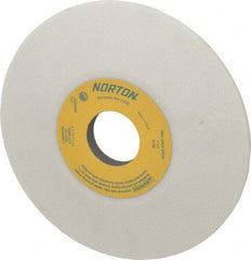 Norton - 6" Diam, 1-1/4" Hole Size, 1/2" Overall Thickness, 60 Grit, Type 12 Tool & Cutter Grinding Wheel - Medium Grade, Aluminum Oxide, J Hardness, Vitrified Bond, 4,140 RPM - Exact Tooling