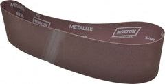 Norton - 4" Wide x 36" OAL, 180 Grit, Aluminum Oxide Abrasive Belt - Aluminum Oxide, Very Fine, Coated, X Weighted Cloth Backing, Series R228 - Exact Tooling