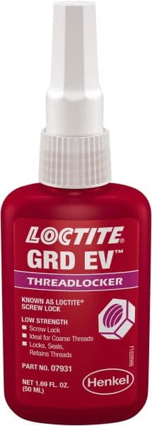 Loctite - 50 mL, Purple, Low Strength Liquid Threadlocker - Exact Tooling