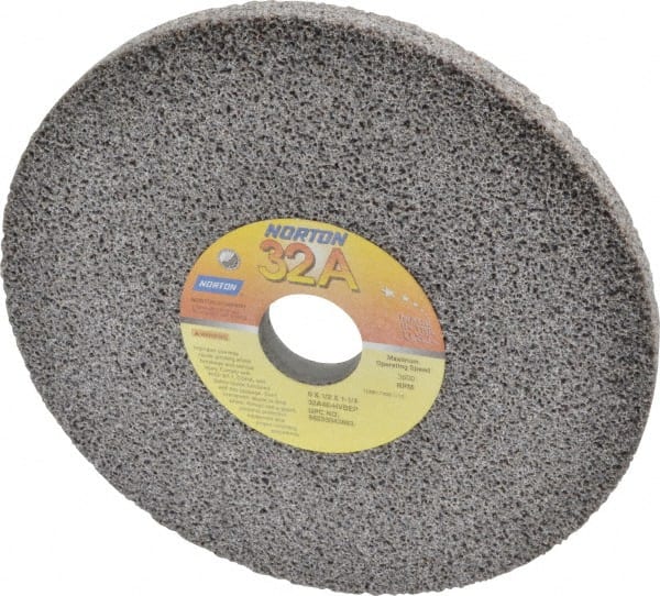Norton - 8" Diam x 1-1/4" Hole x 1/2" Thick, H Hardness, 46 Grit Surface Grinding Wheel - Aluminum Oxide, Type 1, Coarse Grade, 3,600 Max RPM, Vitrified Bond, No Recess - Exact Tooling