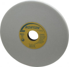 Norton - 8" Diam x 1-1/4" Hole x 1/2" Thick, K Hardness, 46 Grit Surface Grinding Wheel - Aluminum Oxide, Type 1, Coarse Grade, 3,600 Max RPM, Vitrified Bond, No Recess - Exact Tooling
