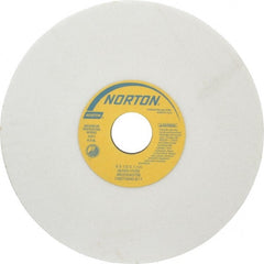 Norton - 8" Diam x 1-1/4" Hole x 1/2" Thick, H Hardness, 60 Grit Surface Grinding Wheel - Aluminum Oxide, Type 1, Medium Grade, 3,600 Max RPM, Vitrified Bond, No Recess - Exact Tooling