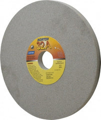 Norton - 8" Diam x 1-1/4" Hole x 1/2" Thick, I Hardness, 80 Grit Surface Grinding Wheel - Aluminum Oxide, Type 1, Medium Grade, 3,600 Max RPM, Vitrified Bond, No Recess - Exact Tooling