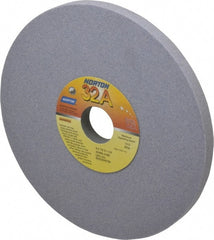 Norton - 8" Diam x 1-1/4" Hole x 1/2" Thick, J Hardness, 80 Grit Surface Grinding Wheel - Aluminum Oxide, Type 1, Medium Grade, 3,600 Max RPM, Vitrified Bond, No Recess - Exact Tooling