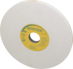 Norton - 8" Diam x 1-1/4" Hole x 1/2" Thick, K Hardness, 80 Grit Surface Grinding Wheel - Aluminum Oxide, Type 1, Medium Grade, 3,600 Max RPM, Vitrified Bond, No Recess - Exact Tooling