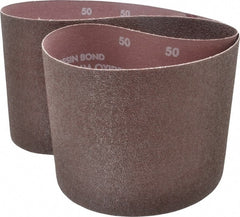 Norton - 6" Wide x 48" OAL, 50 Grit, Aluminum Oxide Abrasive Belt - Aluminum Oxide, Coarse, Coated, X Weighted Cloth Backing - Exact Tooling