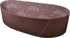 Norton - 6" Wide x 48" OAL, 120 Grit, Aluminum Oxide Abrasive Belt - Aluminum Oxide, Fine, Coated, X Weighted Cloth Backing, Series R228 - Exact Tooling