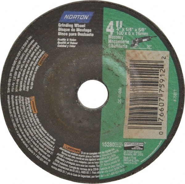 Norton - 10" Diam x 3" Hole x 3/4" Thick, I Hardness, 60 Grit Surface Grinding Wheel - Aluminum Oxide, Type 1, Medium Grade, 2,485 Max RPM, Vitrified Bond, No Recess - Exact Tooling