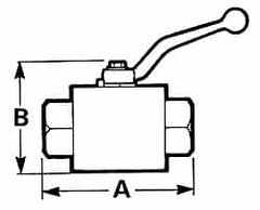Voss - 3/8" Pipe, Full Port, Stainless Steel Standard Ball Valve - Inline - One Way Flow, FNPTF x FNPTF Ends, Lever Handle, 7,250 WOG - Exact Tooling