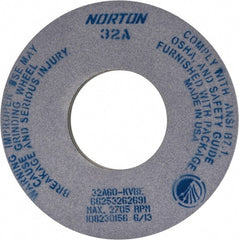 Norton - 12" Diam x 5" Hole x 1" Thick, K Hardness, 60 Grit Surface Grinding Wheel - Aluminum Oxide, Type 1, Medium Grade, 2,705 Max RPM, Vitrified Bond, No Recess - Exact Tooling