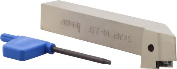Iscar - SVJN, Right Hand Cut, 5/8" Shank Height x 5/8" Shank Width, Negative Rake Indexable Turning Toolholder - 4" OAL, VN..2.5 Insert Compatibility, Series Isoturn - Exact Tooling