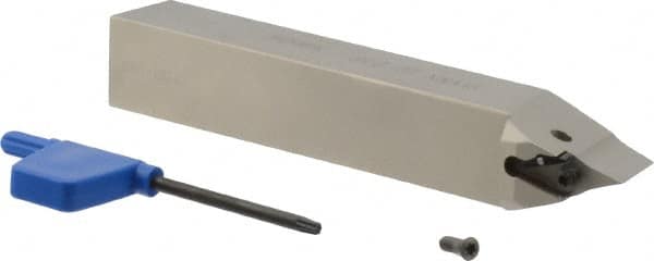 Iscar - SVVN, Neutral Cut, 0° Lead Angle, 3/4" Shank Height x 3/4" Shank Width, Negative Rake Indexable Turning Toolholder - 5" OAL, VN..25.. Insert Compatibility, Series Isoturn - Exact Tooling