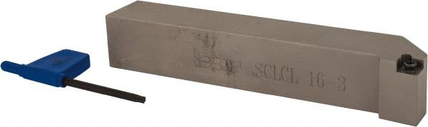 Iscar - SCLC, Left Hand Cut, 1" Shank Height x 1" Shank Width, Neutral Rake Indexable Turning Toolholder - 6" OAL, CC.T 3 Insert Compatibility, Series Isoturn - Exact Tooling