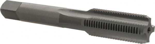 OSG - 9/16-18 UNF 4 Flute Oxide Finish High Speed Steel Straight Flute Standard Hand Tap - Bottoming, Right Hand Thread, 3-19/32" OAL, 1-21/32" Thread Length, H3 Limit, Oversize - Exact Tooling