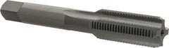 OSG - 9/16-18 UNF 4 Flute Oxide Finish High Speed Steel Straight Flute Standard Hand Tap - Bottoming, Right Hand Thread, 3-19/32" OAL, 1-21/32" Thread Length, H3 Limit, Oversize - Exact Tooling