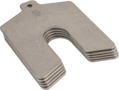Made in USA - 5 Piece, 3 Inch Long x 3 Inch Wide x 0.075 Inch Thick, Slotted Shim Stock - Stainless Steel, 3/4 Inch Wide Slot - Exact Tooling
