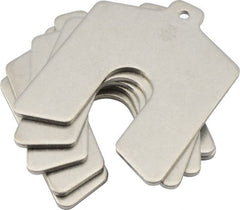 Made in USA - 5 Piece, 3 Inch Long x 3 Inch Wide x 0.125 Inch Thick, Slotted Shim Stock - Stainless Steel, 3/4 Inch Wide Slot - Exact Tooling