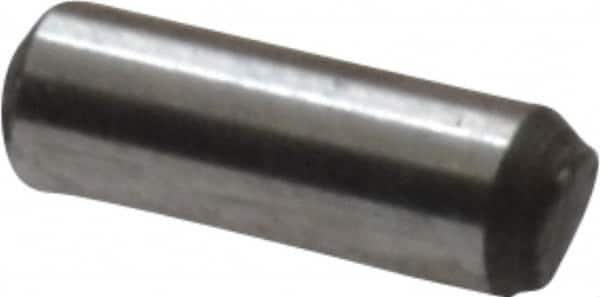 Value Collection - 1/16" Diam x 3/16" Pin Length Grade 8 Alloy Steel Standard Dowel Pin - C 50-58 Hardness, 800 Lb Breaking Strength, 1 Beveled & 1 Rounded End - Exact Tooling