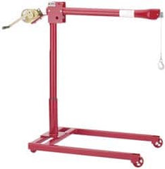 THERN - 44-1/2 Inches Long x 29-1/2 Inches Wide x 19 Inches Deep x 4-3/4 Inches Thick Davit Crane Mobile Wheel Base - 24 Inches Distance Between Mounting Hole Centers, 0.69 Inches Hole Diameter, Enamel Finish - Exact Tooling