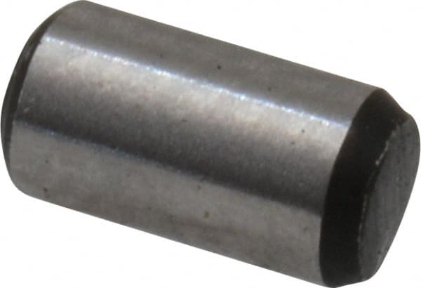Value Collection - 3/32" Diam x 3/16" Pin Length Grade 8 Alloy Steel Standard Dowel Pin - C 50-58 Hardness, 1,800 Lb Breaking Strength, 1 Beveled & 1 Rounded End - Exact Tooling