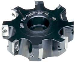 Kyocera - 8 Inserts, 4" Cut Diam, 1-1/4" Arbor Diam, 0.64" Max Depth of Cut, Indexable Square-Shoulder Face Mill - 0/90° Lead Angle, 1.57" High, APET 1604 Insert Compatibility, Series FM--AL - Exact Tooling