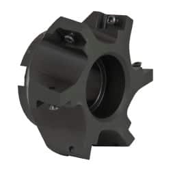 Kyocera - 6 Inserts, 3" Cut Diam, 1" Arbor Diam, 0.64" Max Depth of Cut, Indexable Square-Shoulder Face Mill - 0/90° Lead Angle, 1.57" High, APET 1604 Insert Compatibility, Series FM--AL - Exact Tooling