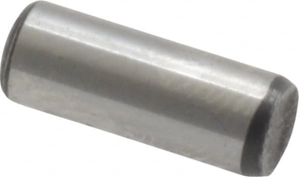 Value Collection - 3/16" Diam x 1/2" Pin Length Grade 8 Alloy Steel Standard Dowel Pin - C 50-58 Hardness, 7,200 Lb Breaking Strength, 1 Beveled & 1 Rounded End - Exact Tooling