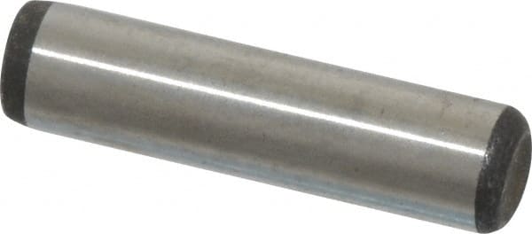 Value Collection - 3/16" Diam x 3/4" Pin Length Grade 8 Alloy Steel Standard Dowel Pin - C 50-58 Hardness, 7,200 Lb Breaking Strength, 1 Beveled & 1 Rounded End - Exact Tooling