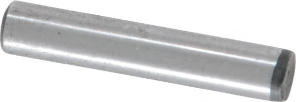 Value Collection - 3/16" Diam x 1" Pin Length Grade 8 Alloy Steel Standard Dowel Pin - C 50-58 Hardness, 7,200 Lb Breaking Strength, 1 Beveled & 1 Rounded End - Exact Tooling