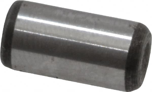 Value Collection - 1/4" Diam x 1/2" Pin Length Grade 8 Alloy Steel Standard Dowel Pin - C 50-58 Hardness, 12,800 Lb Breaking Strength, 1 Beveled & 1 Rounded End - Exact Tooling