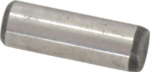 Value Collection - 1/4" Diam x 3/4" Pin Length Grade 8 Alloy Steel Standard Dowel Pin - C 50-58 Hardness, 12,800 Lb Breaking Strength, 1 Beveled & 1 Rounded End - Exact Tooling