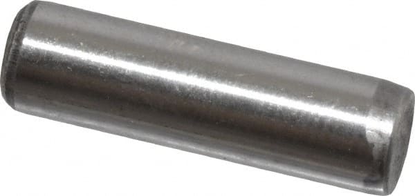 Value Collection - 1/4" Diam x 7/8" Pin Length Grade 8 Alloy Steel Standard Dowel Pin - C 50-58 Hardness, 12,800 Lb Breaking Strength, 1 Beveled & 1 Rounded End - Exact Tooling