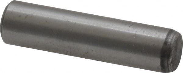 Value Collection - 1/4" Diam x 1" Pin Length Grade 8 Alloy Steel Standard Dowel Pin - C 50-58 Hardness, 12,800 Lb Breaking Strength, 1 Beveled & 1 Rounded End - Exact Tooling