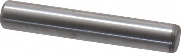 Value Collection - 1/4" Diam x 1-1/2" Pin Length Grade 8 Alloy Steel Standard Dowel Pin - C 50-58 Hardness, 12,800 Lb Breaking Strength, 1 Beveled & 1 Rounded End - Exact Tooling