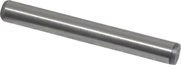 Value Collection - 1/4" Diam x 2" Pin Length Grade 8 Alloy Steel Standard Dowel Pin - C 50-58 Hardness, 12,800 Lb Breaking Strength, 1 Beveled & 1 Rounded End - Exact Tooling