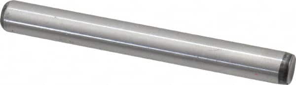 Value Collection - 1/4" Diam x 2-1/4" Pin Length Grade 8 Alloy Steel Standard Dowel Pin - C 50-58 Hardness, 12,800 Lb Breaking Strength, 1 Beveled & 1 Rounded End - Exact Tooling