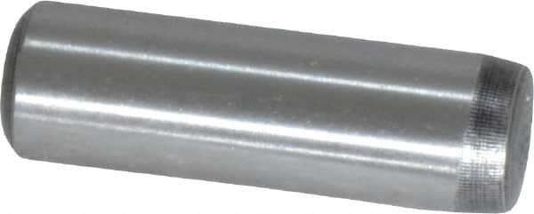 Value Collection - 5/16" Diam x 1" Pin Length Grade 8 Alloy Steel Standard Dowel Pin - C 50-58 Hardness, 20,000 Lb Breaking Strength, 1 Beveled & 1 Rounded End - Exact Tooling