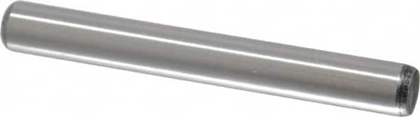 Value Collection - 5/16" Diam x 2-1/2" Pin Length Grade 8 Alloy Steel Standard Dowel Pin - C 50-58 Hardness, 20,000 Lb Breaking Strength, 1 Beveled & 1 Rounded End - Exact Tooling