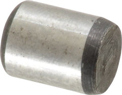 Value Collection - 3/8" Diam x 1/2" Pin Length Grade 8 Alloy Steel Standard Dowel Pin - C 50-58 Hardness, 28,700 Lb Breaking Strength, 1 Beveled & 1 Rounded End - Exact Tooling