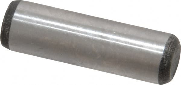 Value Collection - 3/8" Diam x 1-1/4" Pin Length Grade 8 Alloy Steel Standard Dowel Pin - C 50-58 Hardness, 28,700 Lb Breaking Strength, 1 Beveled & 1 Rounded End - Exact Tooling