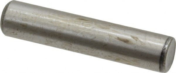 Value Collection - 3/8" Diam x 1-3/4" Pin Length Grade 8 Alloy Steel Standard Dowel Pin - C 50-58 Hardness, 28,700 Lb Breaking Strength, 1 Beveled & 1 Rounded End - Exact Tooling