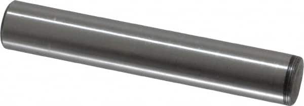 Value Collection - 3/8" Diam x 2-1/4" Pin Length Grade 8 Alloy Steel Standard Dowel Pin - C 50-58 Hardness, 28,700 Lb Breaking Strength, 1 Beveled & 1 Rounded End - Exact Tooling