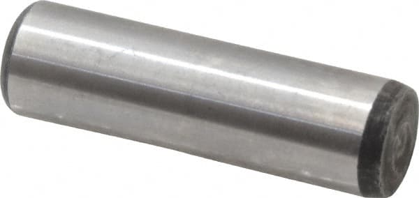 Value Collection - 7/16" Diam x 1-1/2" Pin Length Grade 8 Alloy Steel Standard Dowel Pin - C 50-58 Hardness, 39,100 Lb Breaking Strength, 1 Beveled & 1 Rounded End - Exact Tooling