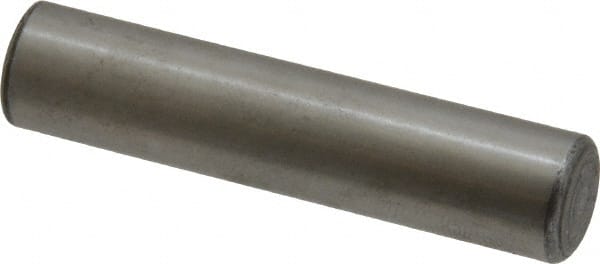 Value Collection - 7/16" Diam x 2" Pin Length Grade 8 Alloy Steel Standard Dowel Pin - C 50-58 Hardness, 39,100 Lb Breaking Strength, 1 Beveled & 1 Rounded End - Exact Tooling