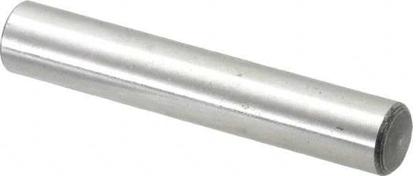 Value Collection - 7/16" Diam x 2-1/2" Pin Length Grade 8 Alloy Steel Standard Dowel Pin - C 50-58 Hardness, 39,100 Lb Breaking Strength, 1 Beveled & 1 Rounded End - Exact Tooling