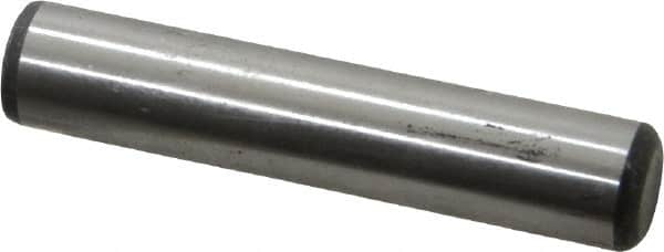Value Collection - 1/2" Diam x 2-1/2" Pin Length Grade 8 Alloy Steel Standard Dowel Pin - C 50-58 Hardness, 51,000 Lb Breaking Strength, 1 Beveled & 1 Rounded End - Exact Tooling