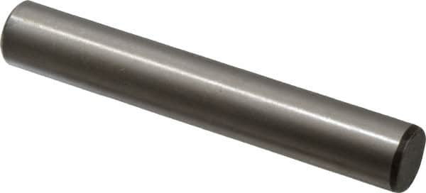 Value Collection - 5/8" Diam x 4" Pin Length Grade 8 Alloy Steel Standard Dowel Pin - C 50-58 Hardness, 79,800 Lb Breaking Strength, 1 Beveled & 1 Rounded End - Exact Tooling