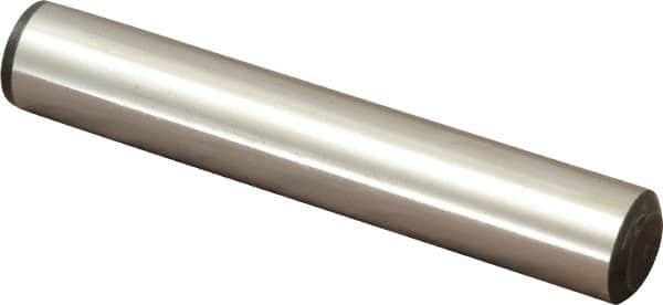 Value Collection - 3/4" Diam x 4-1/2" Pin Length Grade 8 Alloy Steel Standard Dowel Pin - C 50-58 Hardness, 114,000 Lb Breaking Strength, 1 Beveled & 1 Rounded End - Exact Tooling