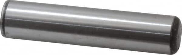Value Collection - 7/8" Diam x 4" Pin Length Grade 8 Alloy Steel Standard Dowel Pin - C 50-58 Hardness, 156,000 Lb Breaking Strength, 1 Beveled & 1 Rounded End - Exact Tooling