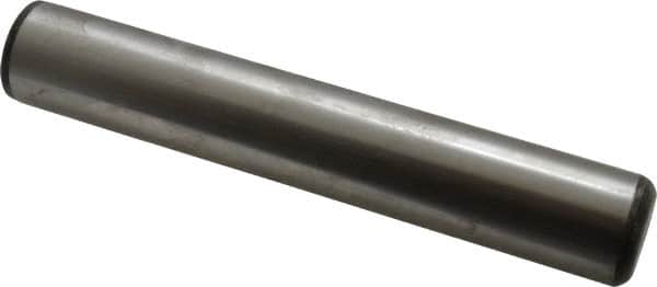 Value Collection - 1" Diam x 6" Pin Length Grade 8 Alloy Steel Standard Dowel Pin - C 50-58 Hardness, 204,000 Lb Breaking Strength, 1 Beveled & 1 Rounded End - Exact Tooling
